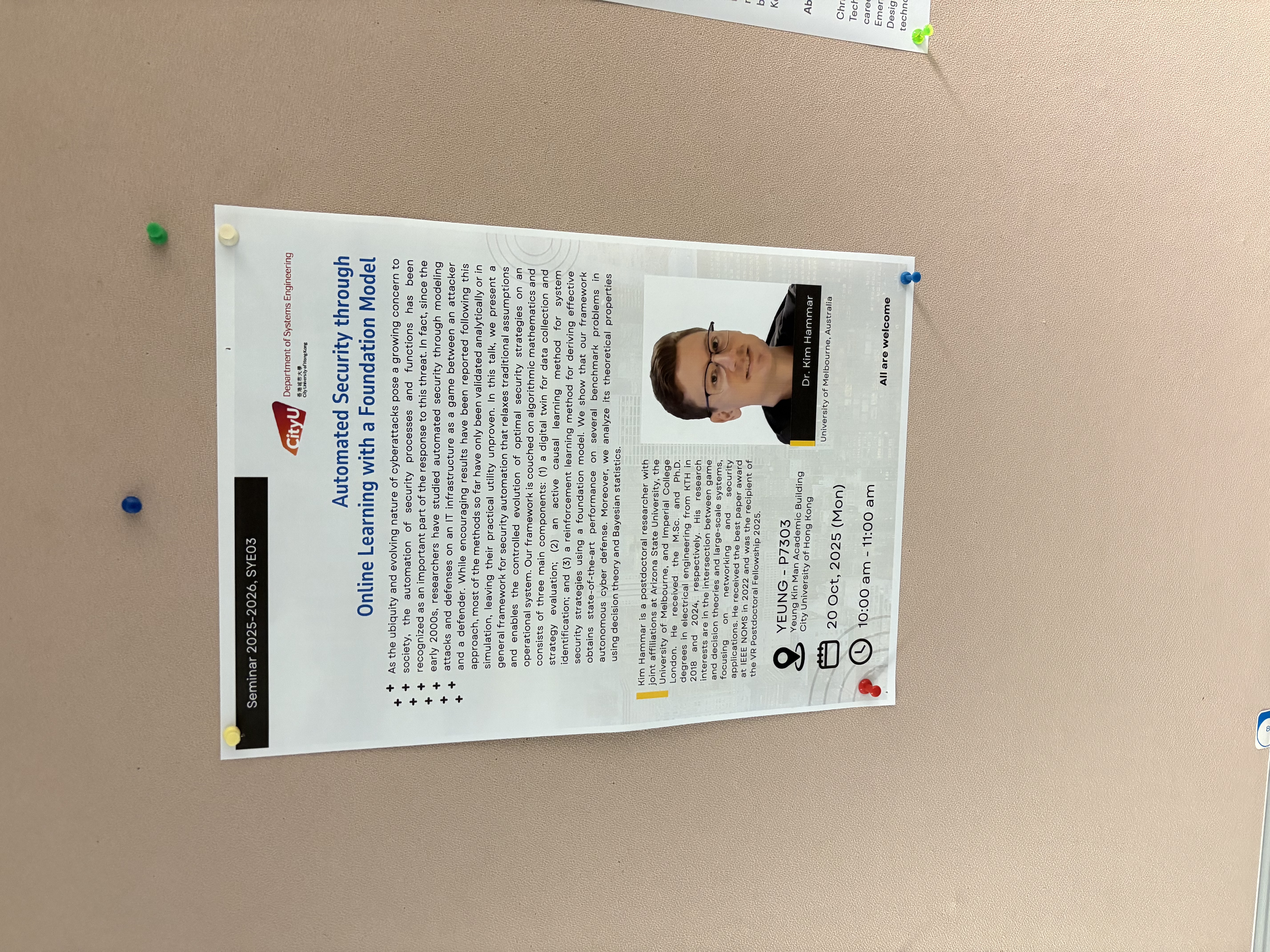 Talk at the City University of Hong Kong. Oct 2025